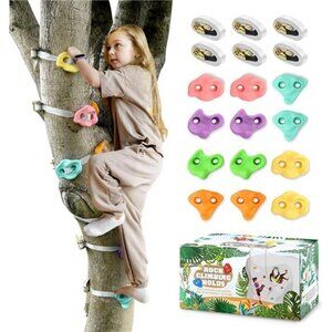 12 Ninja Tree Climbing Holds for Kids Climber, Tree Climbing Kit with 6 Straps